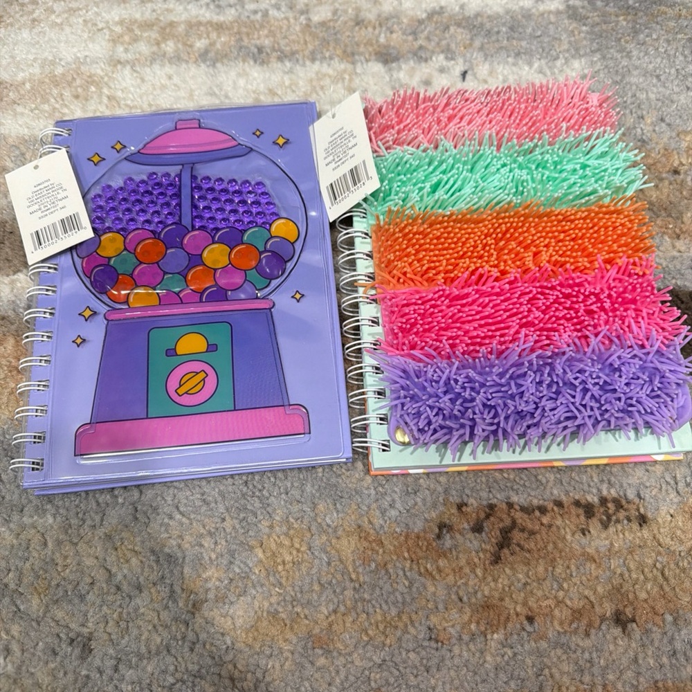 Colorful Spiral Notebooks with Gumball and Textured Covers